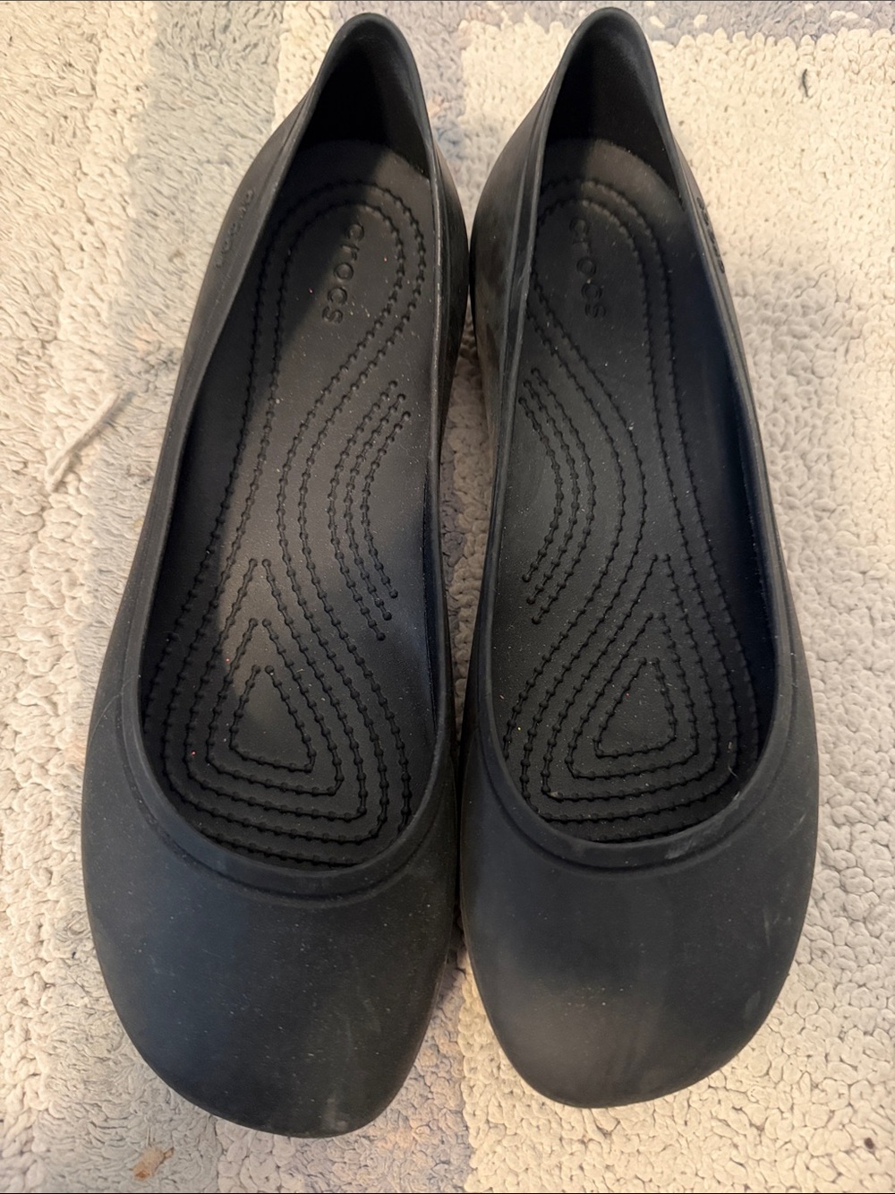 CROCS Women's Black Slip-On Ballet Flats